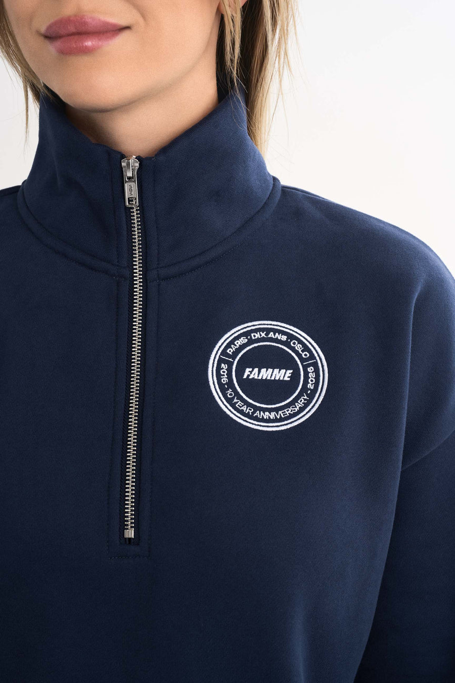 Half Zip Anniversary Sweater · Navy Blue
