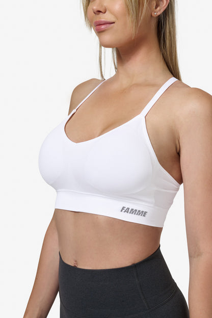 White Seamless Sports Bra