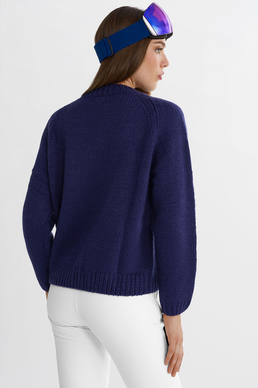 SKI Chunky Knit Sweater · Blue/White