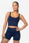 Dark Blue Softy Crop Top - for dame - Famme - Sports Bra